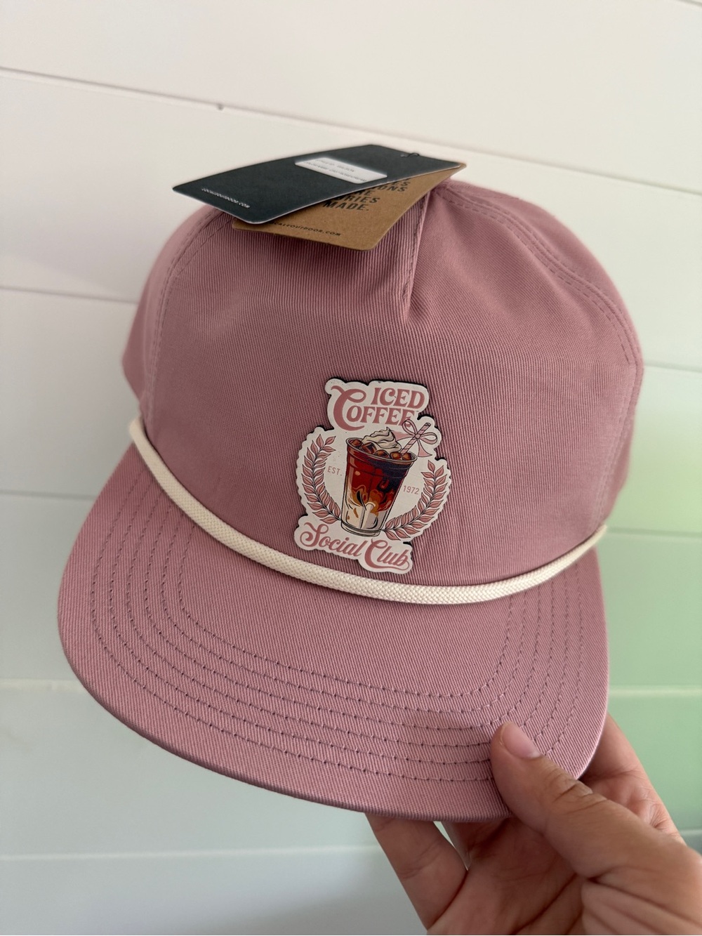 Adults Pink Iced Coffee Cap - Social Club Patch